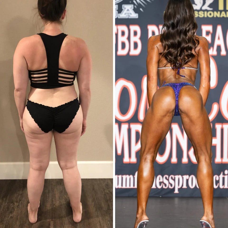 Woman posing before & after30